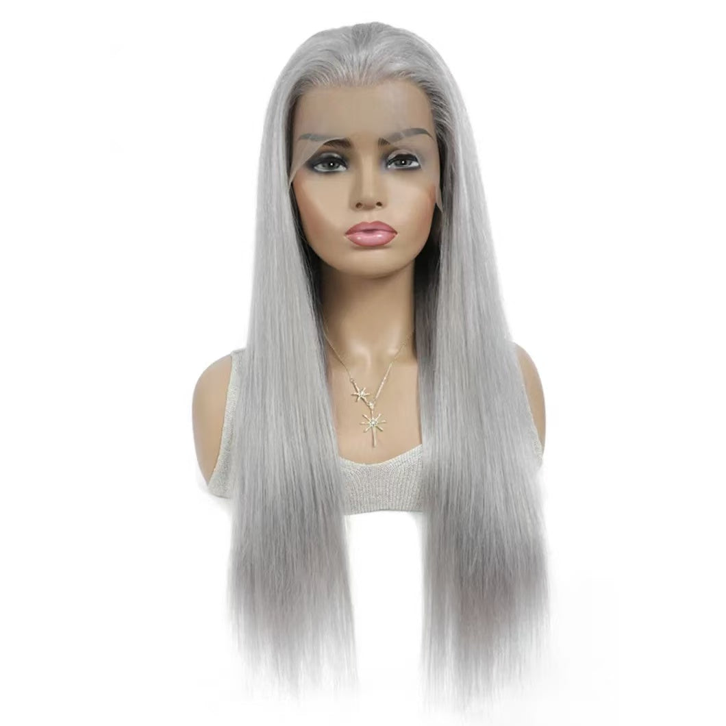 gray lace frontal wig straight