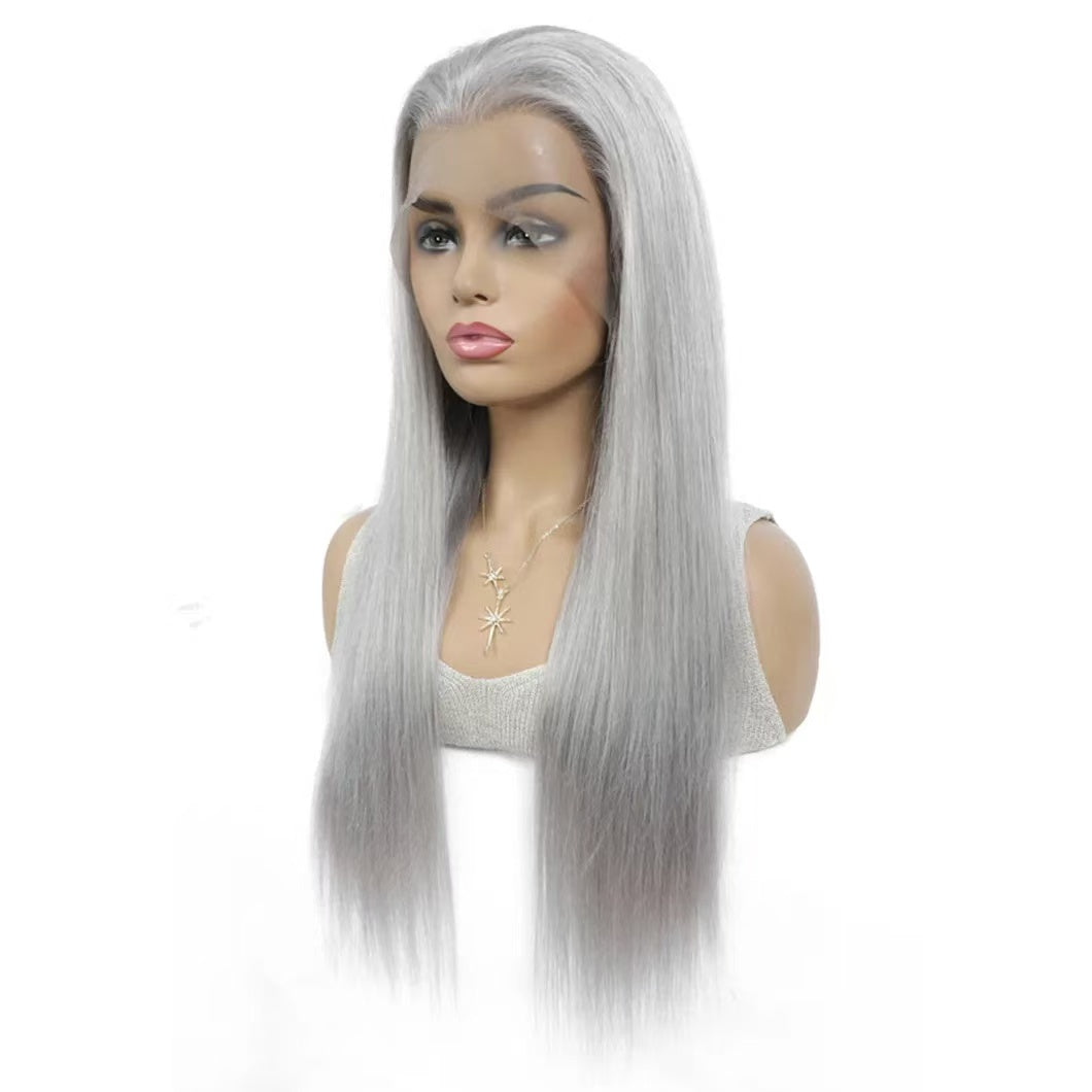 gray lace frontal wig straight