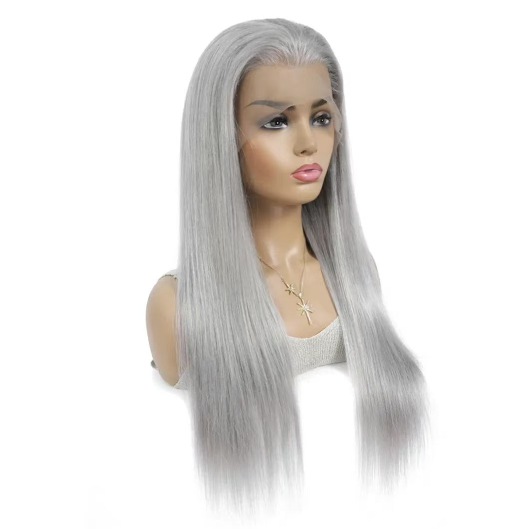 gray lace frontal wig straight