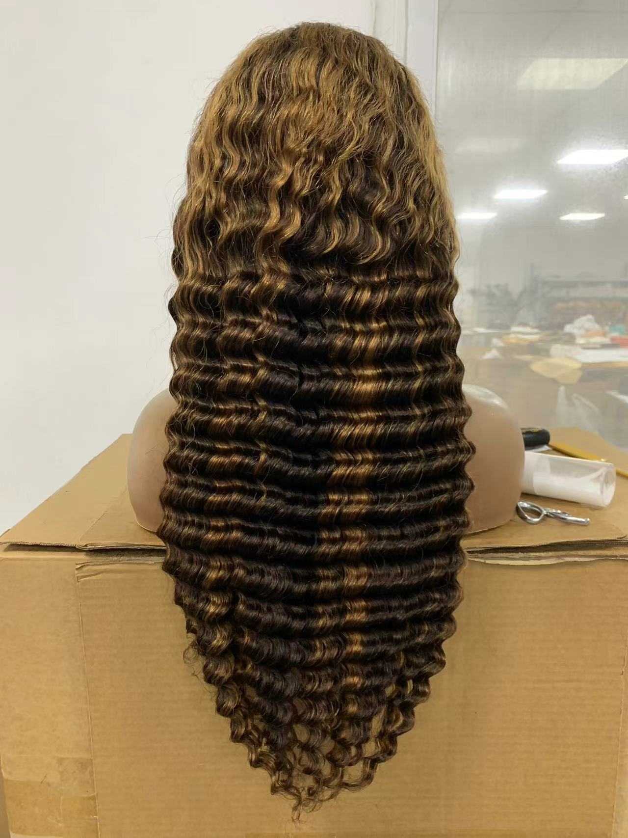 highlight lace frontal wig deep wave