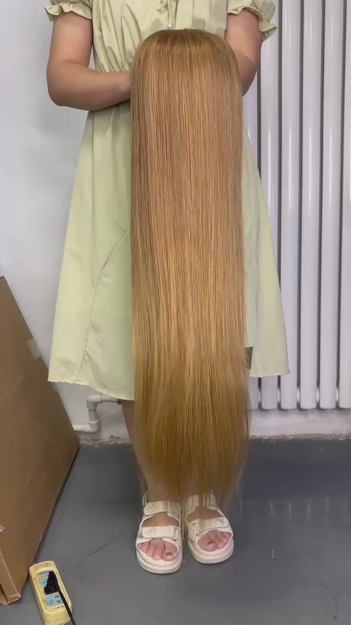 honey blonde frontal wig straight