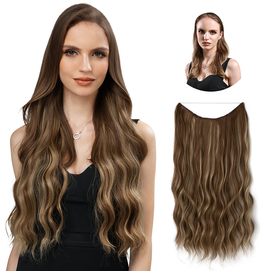 synthetic halo hair extensions 5