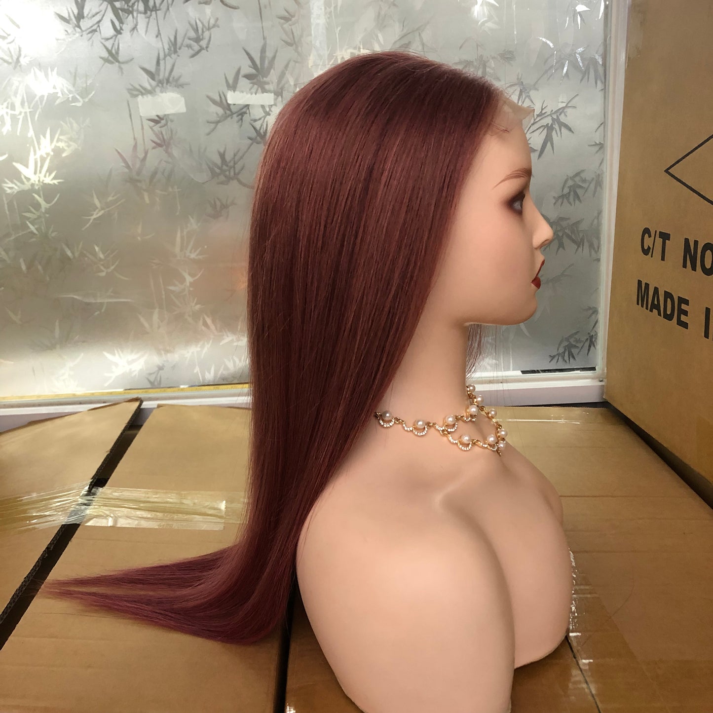 Chestnut 4"×4" Closure Lace Wig Human Hair Straight