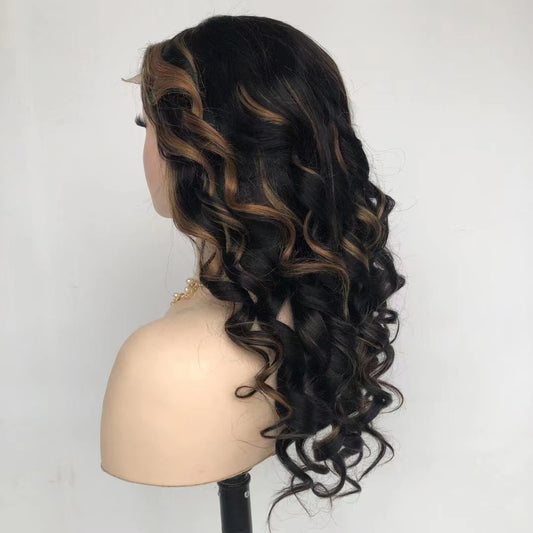 Ombre Color 5"×5" Closure Lace Wig Human Hair Curly