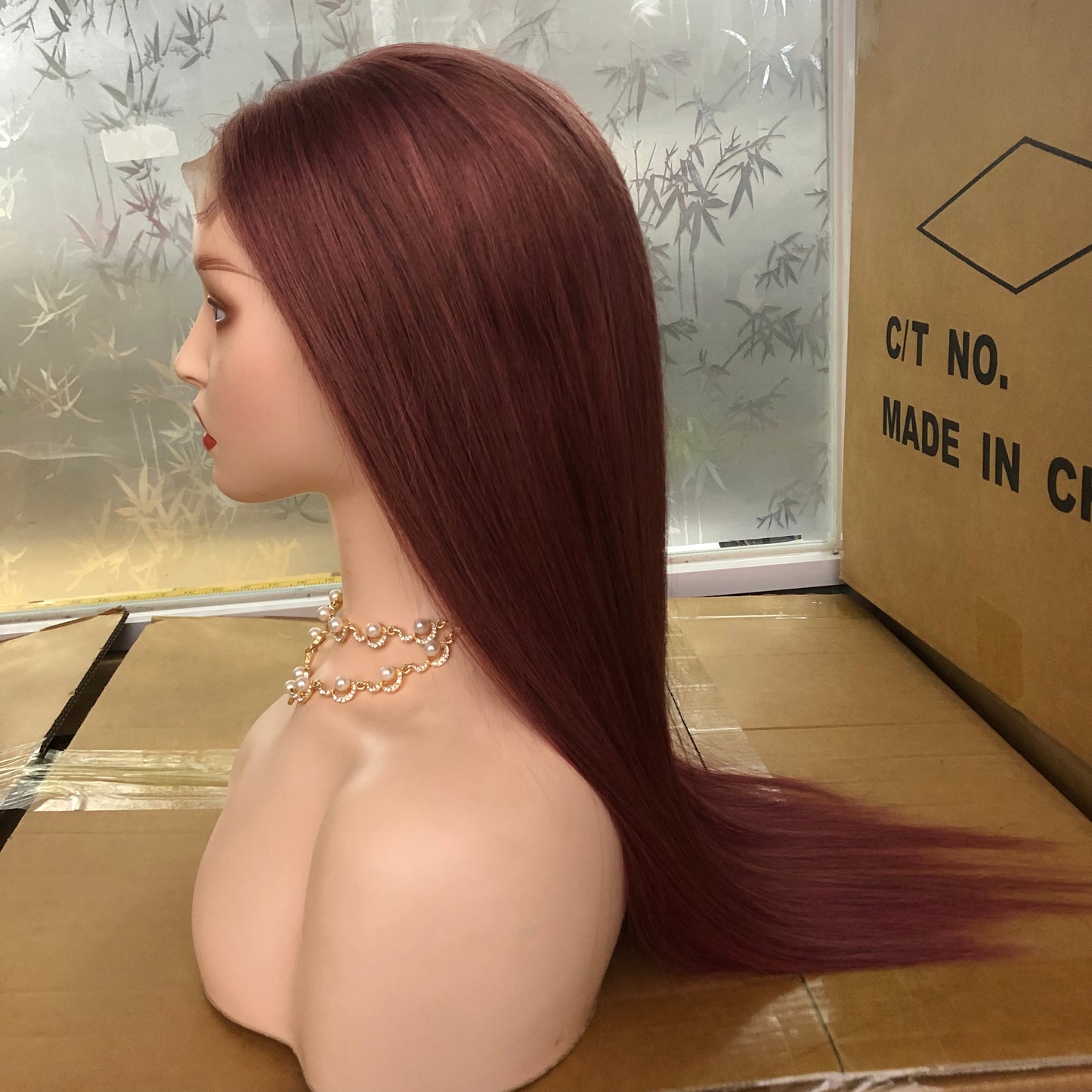 Chestnut 4"×4" Closure Lace Wig Human Hair Straight