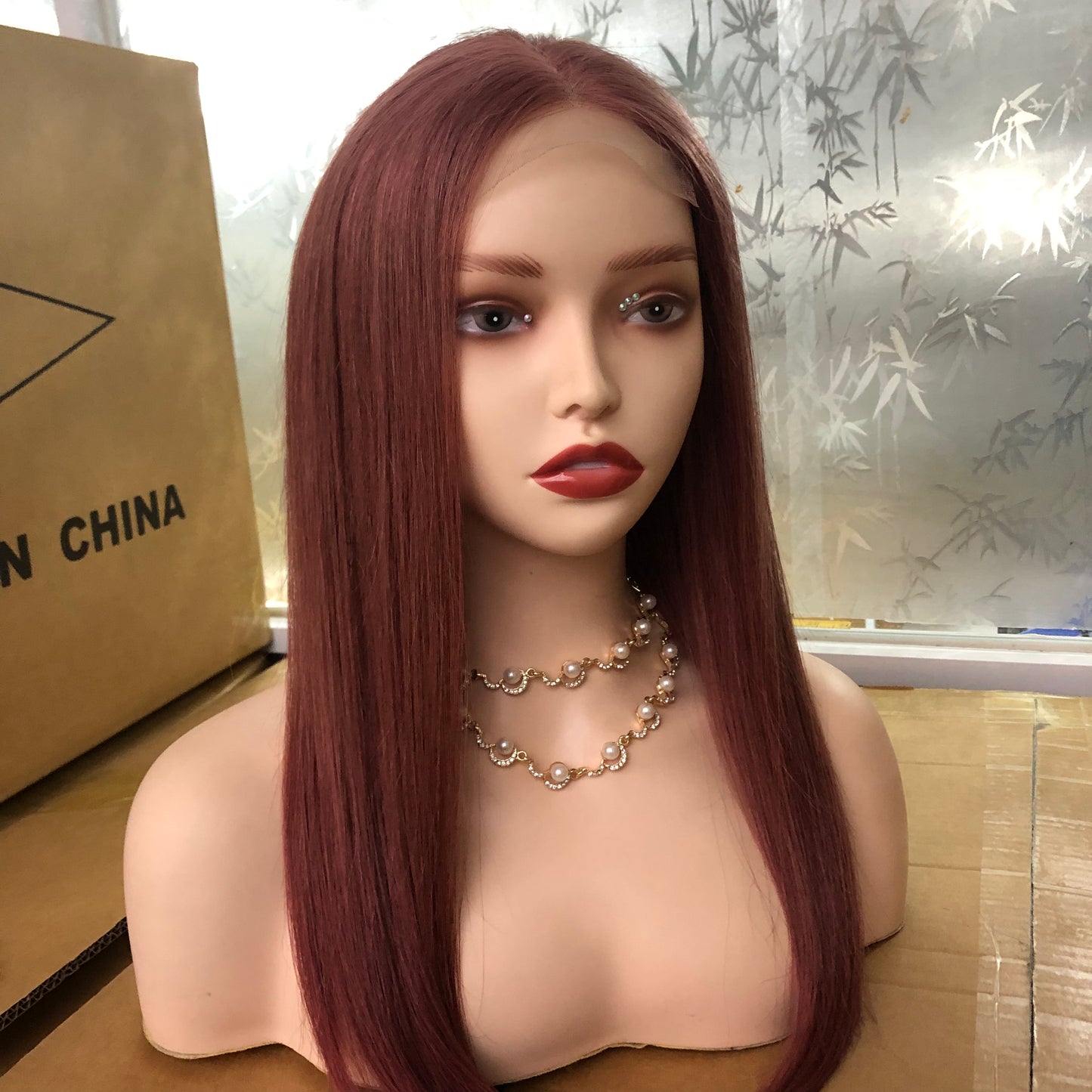 Chestnut 4"×4" Closure Lace Wig Human Hair Straight