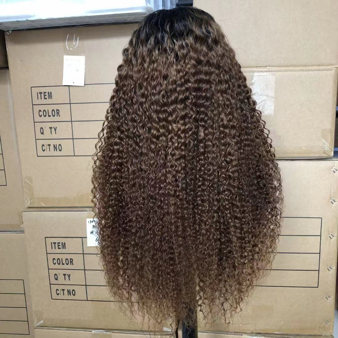 T1B/30 5"×5" Closure Lace Wig Human Hair Curly