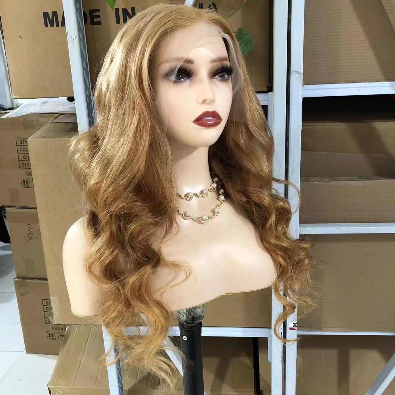 Honey Blonde 13"×4" Frontal Lace Wig Human Hair Body Wave