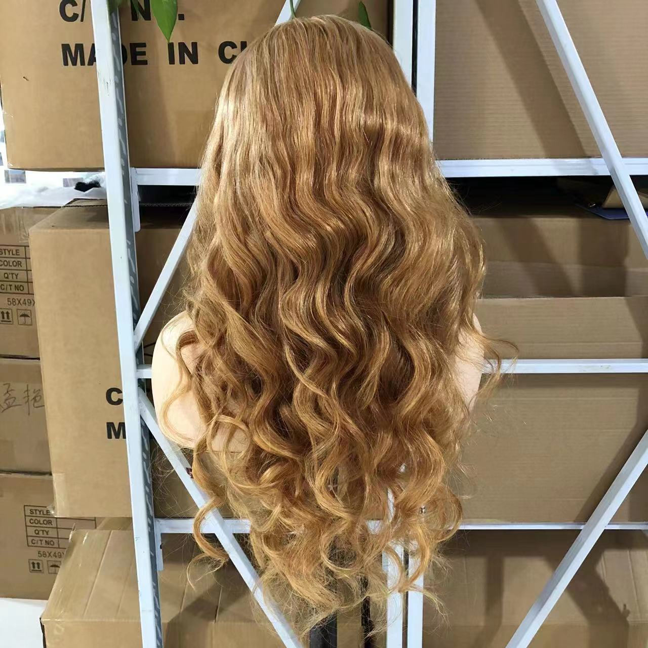 Honey Blonde 13"×4" Frontal Lace Wig Human Hair Body Wave