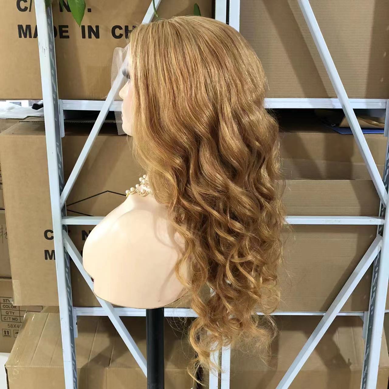 Honey Blonde 13"×4" Frontal Lace Wig Human Hair Body Wave