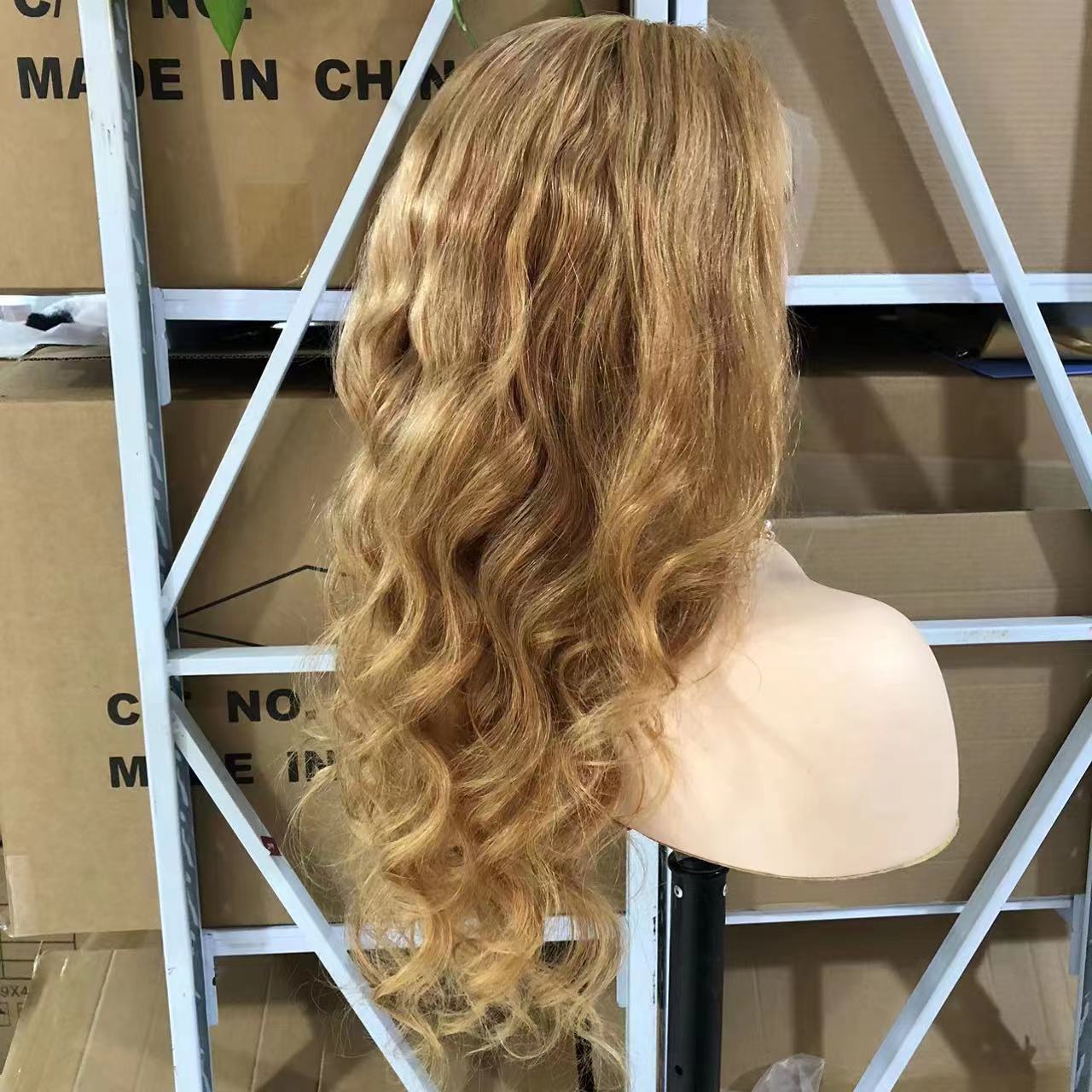 Honey Blonde 13"×4" Frontal Lace Wig Human Hair Body Wave