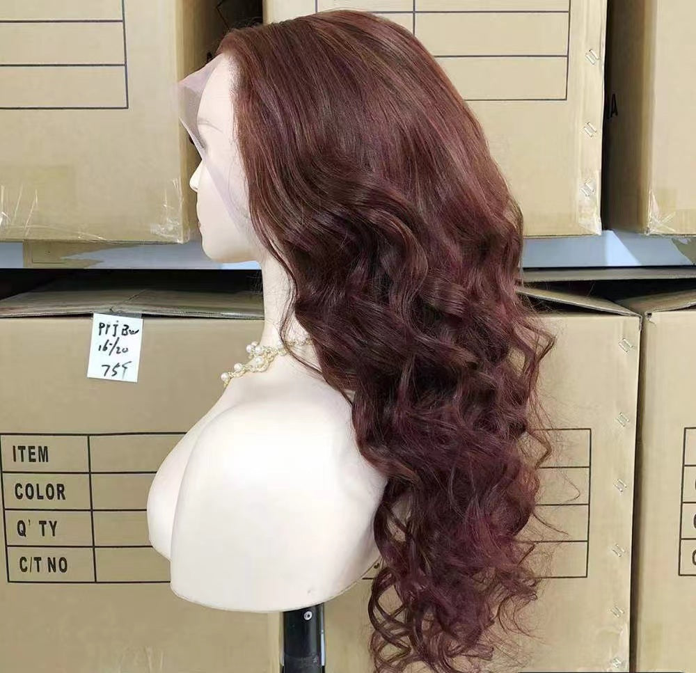 Chestnut Loose Wave 13"×4" Frontal Lace Wig Human Hair