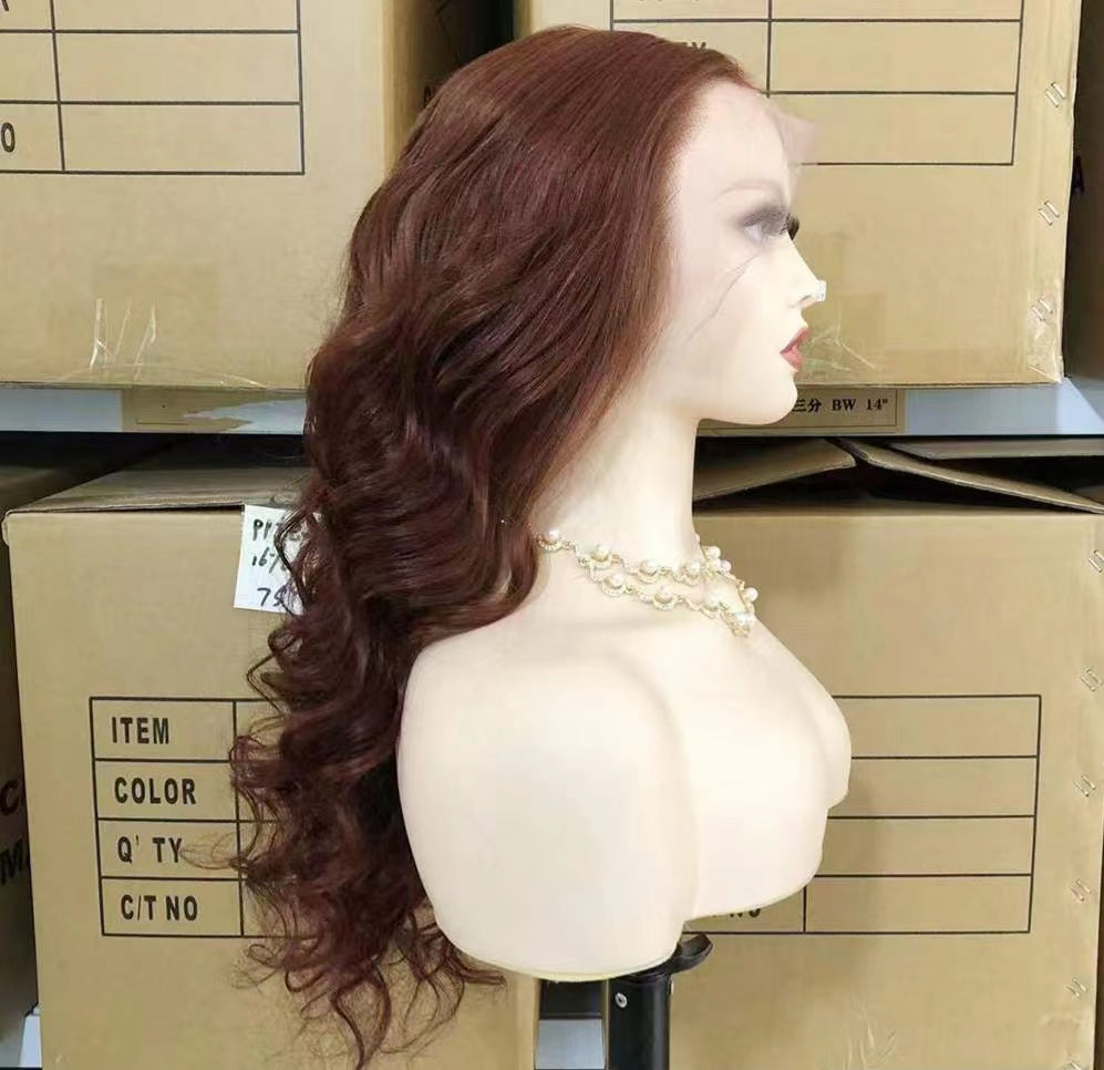 Chestnut Loose Wave 13"×4" Frontal Lace Wig Human Hair