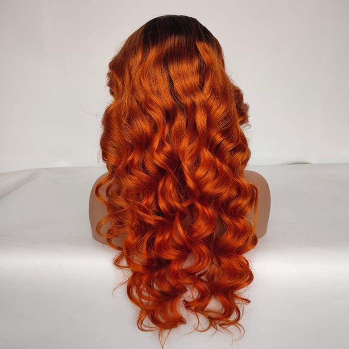 Ombre Color 220% Density Loose Wave 13"×4" Frontal Lace Wig Human Hair